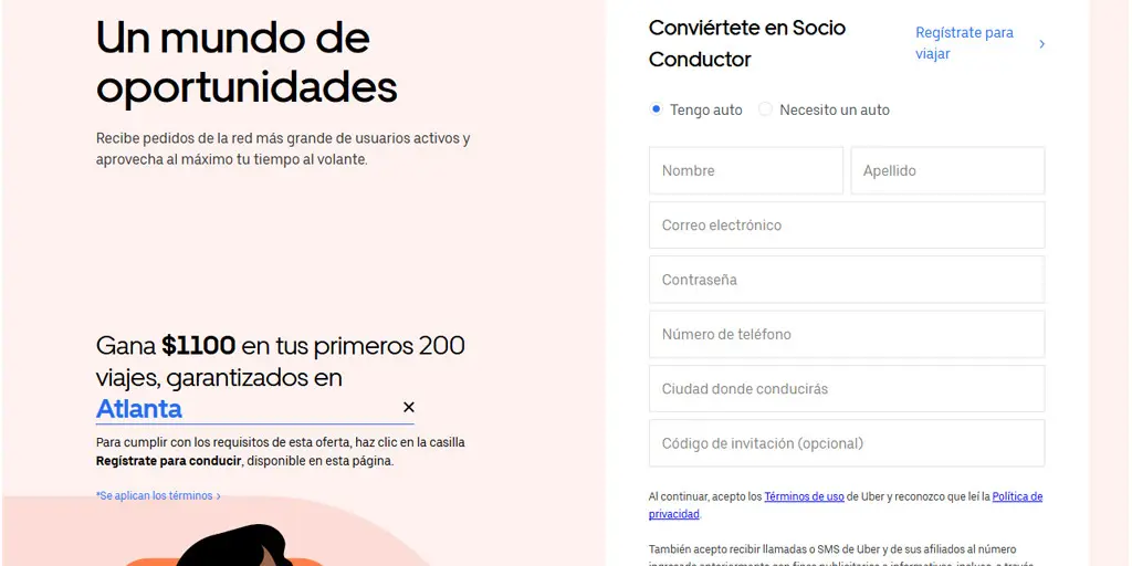 trabajar para uber estados unidos