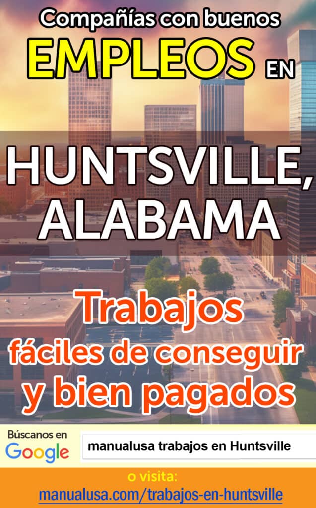 trabajos Huntsville Alabama infographic