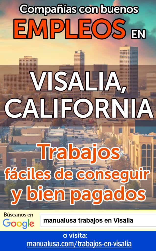 trabajos Visalia California infographic