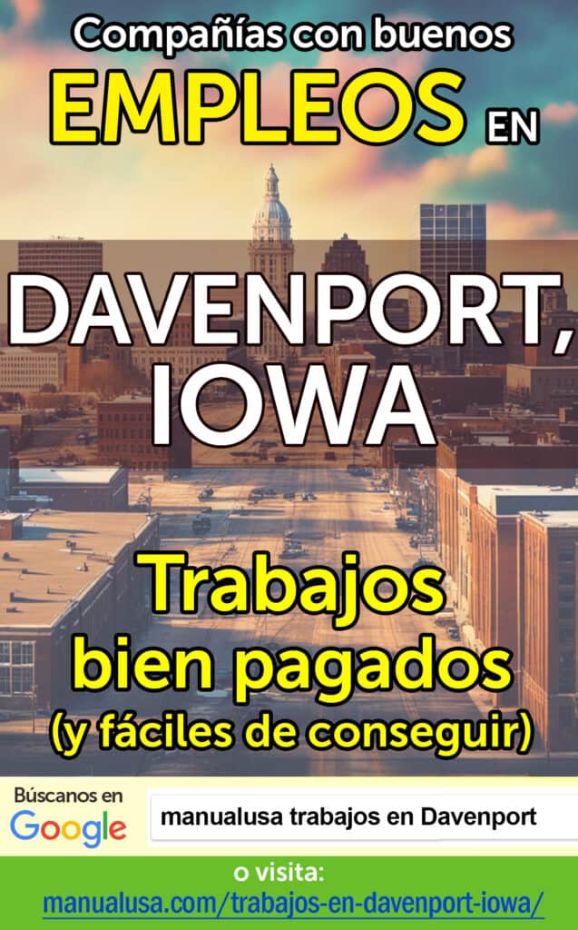 trabajos Davenport Iowa infographic