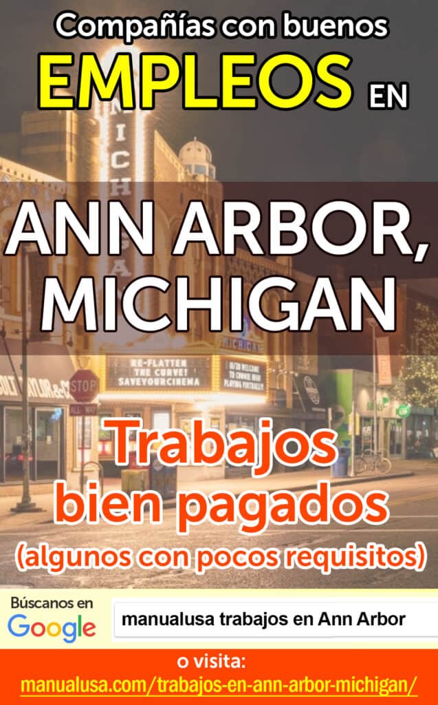 trabajos Ann Arbor Michigan infographic