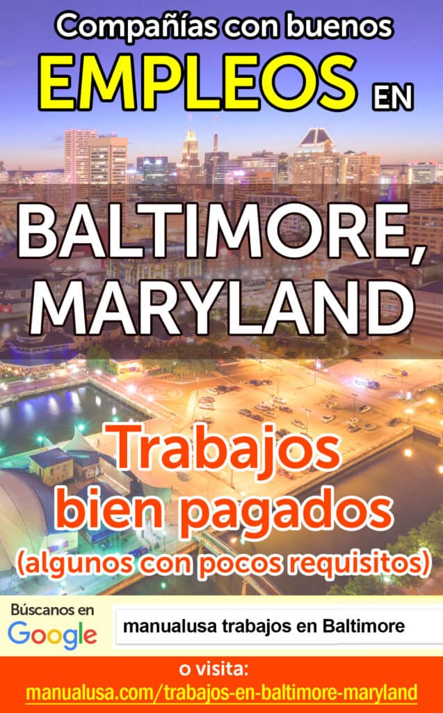 trabajos Baltimore Maryland infographic