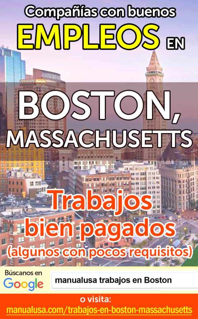 trabajos Boston Massachusetts infographic