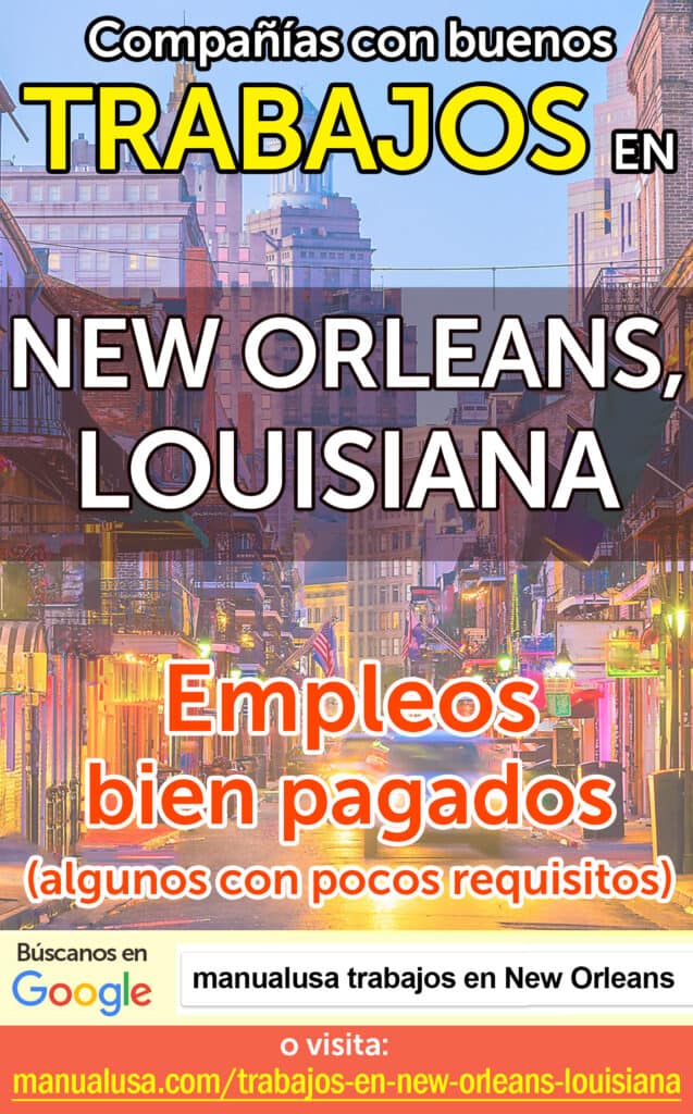 trabajos New Orleans Louisiana infographic