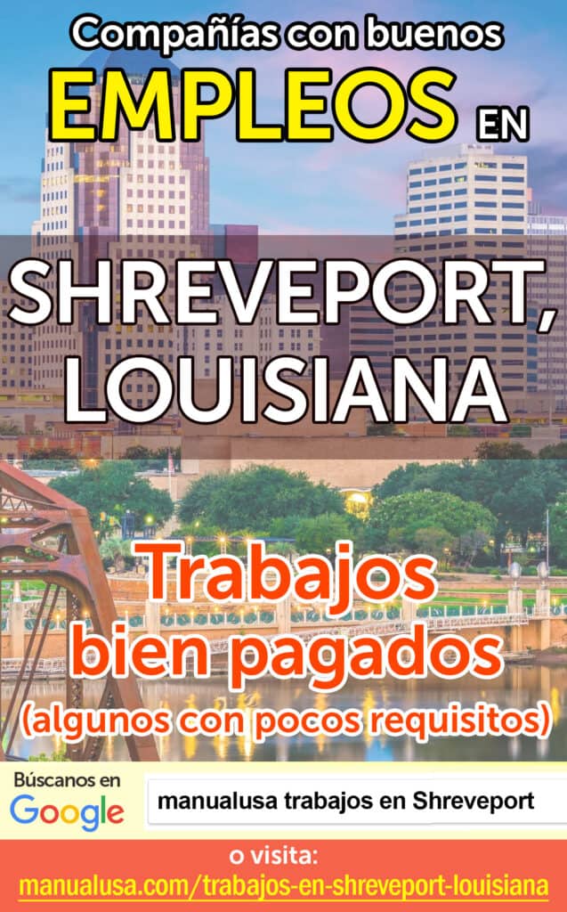trabajos Shreveport Louisiana infographic