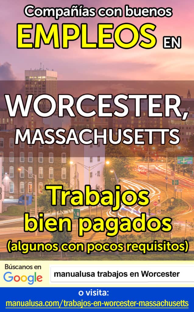 trabajos Worcester Massachusetts infographic