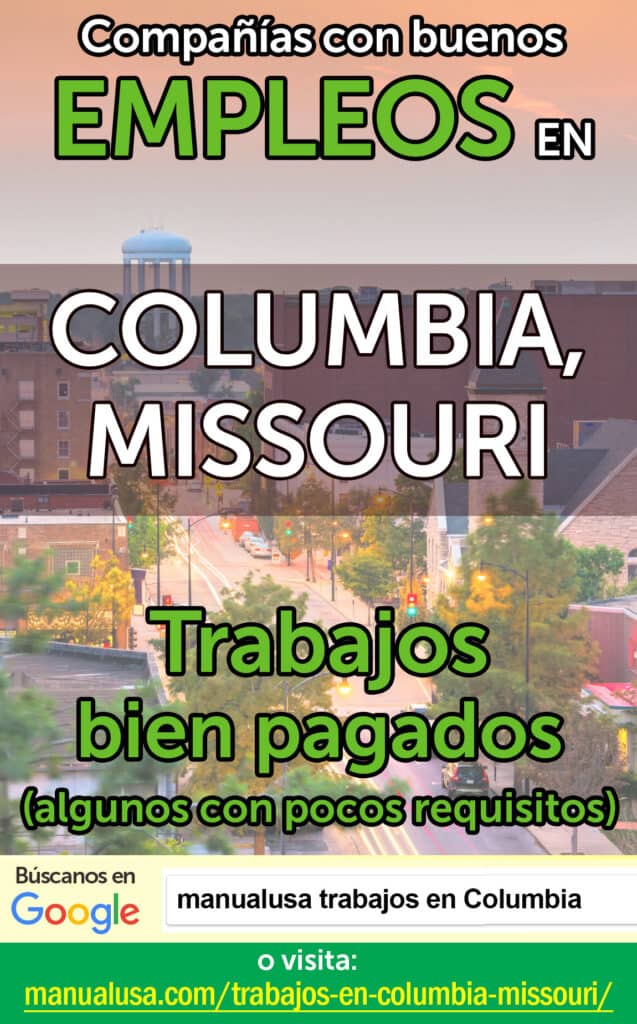 trabajos Columbia Missouri infographic