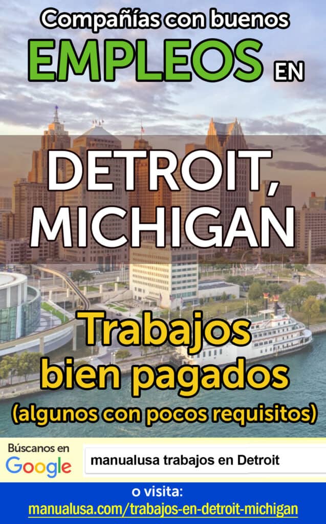 trabajos Detroit Michigan infographic