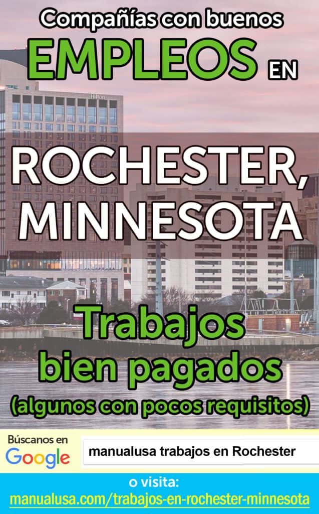 trabajos Rochester Minnesota infographic